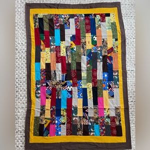 Vintage Original Home Sewn Small Patchwork Quilt